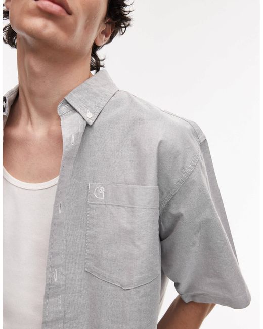 Carhartt – braxton – kurzärmliges hemd in Gray für Herren