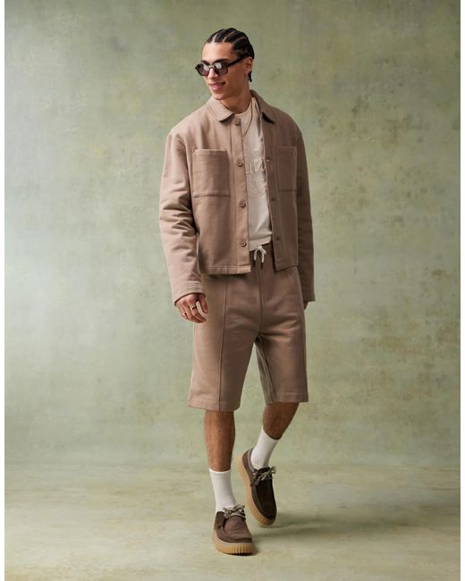 ASOS – elegante bermudashorts aus schwerem material in Green für Herren