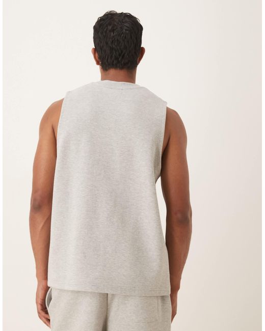 ASOS White Relaxed Heavyweight Loopback Vest With Embroidery for men