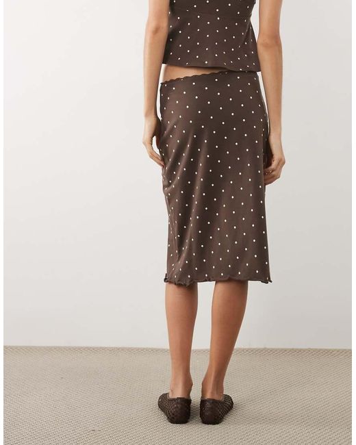 Miss Selfridge Natural Midi Skirt With Lace Trim