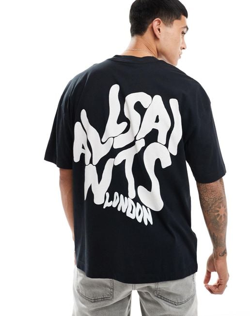 AllSaints Blue Orlando Back Print T-shirt for men