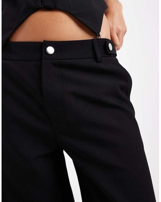 Collusion Black Tailored Low Rise Relaxed Trousers