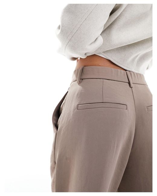 Sloane - pantaloni sartoriali a vita alta color talpa di Abercrombie & Fitch in White