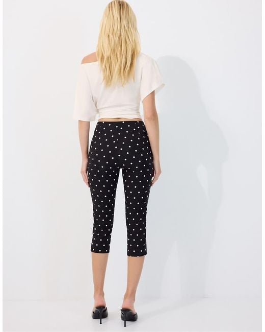 Stradivarius White Polka Dot Capris