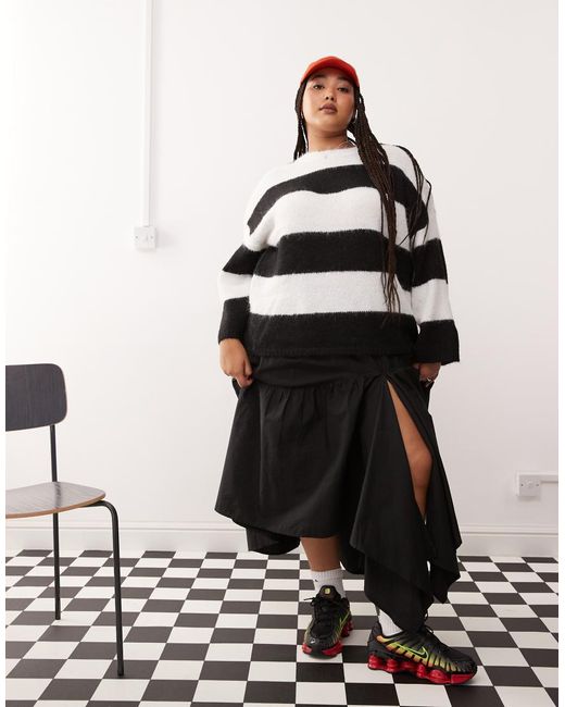 Noisy May Oversized Texture Jumper in White Lyst UK