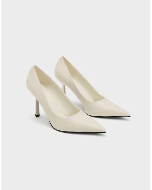 Charles & Keith White Pointed-toe Pumps