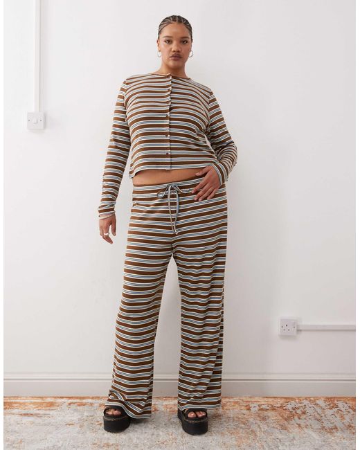 Collusion Gray Plus Relaxed Rib Stripe Trouser