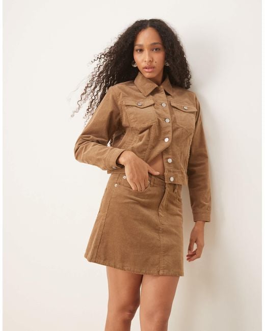 JJXX Brown Co-Ord Cord Short Skirt