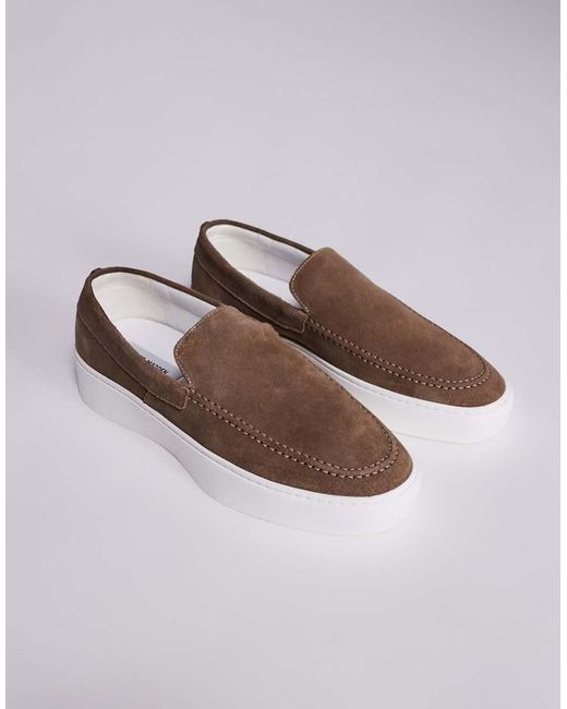 Steve Madden Brown Leyton Slip On Loafers for men