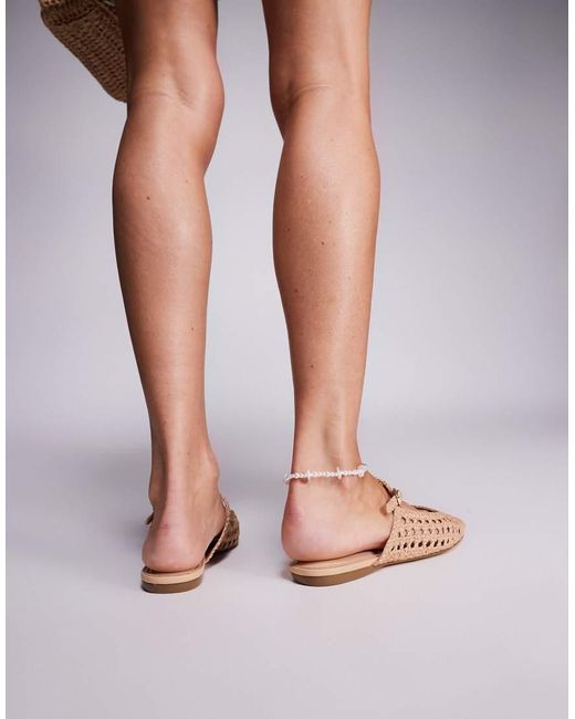Steve Madden White Glennie Woven Mule Flats