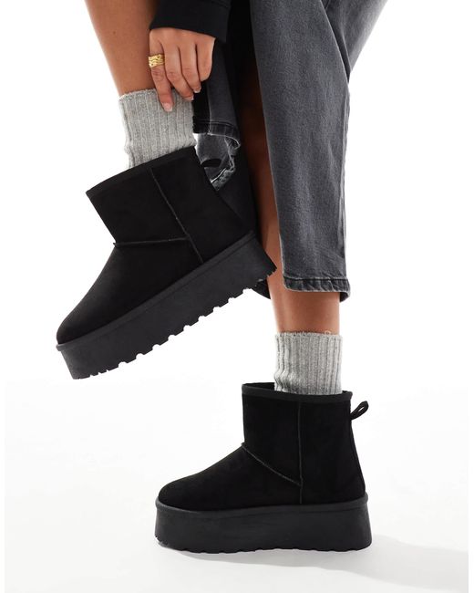 SEQWL Black Flatform Boots
