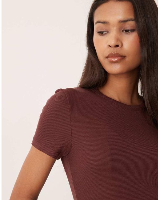 Aware Red Ribbed T-shirt
