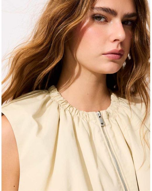Stradivarius Natural Balloon Waistcoat
