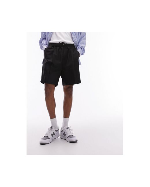 Topman Black Wide Leg Short for men