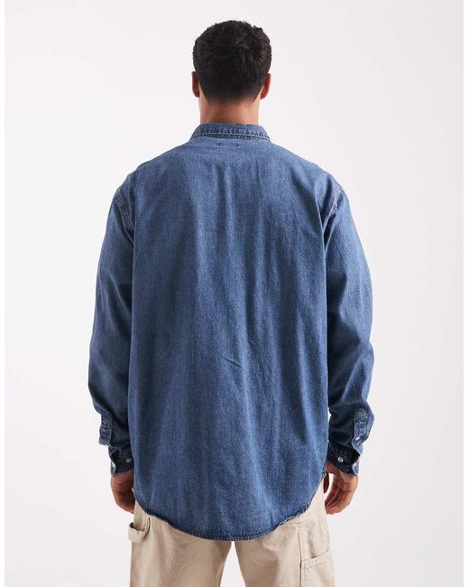 JJ Rebel Denim Overhemd in het Blue voor heren