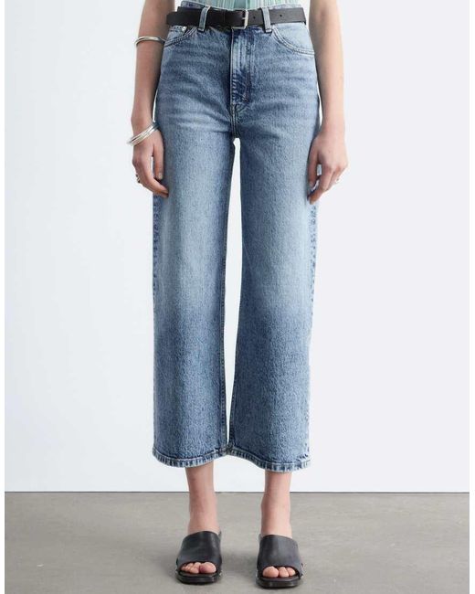 & Other Stories Blue Wide Fit Cropped Jeans