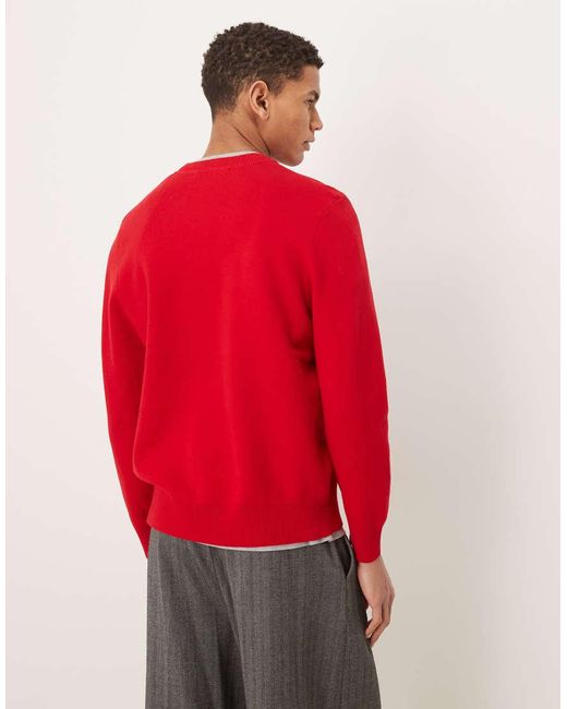 House Of Sunny Red More Spaghetti Jacquard Knit V-neck Jumper for men