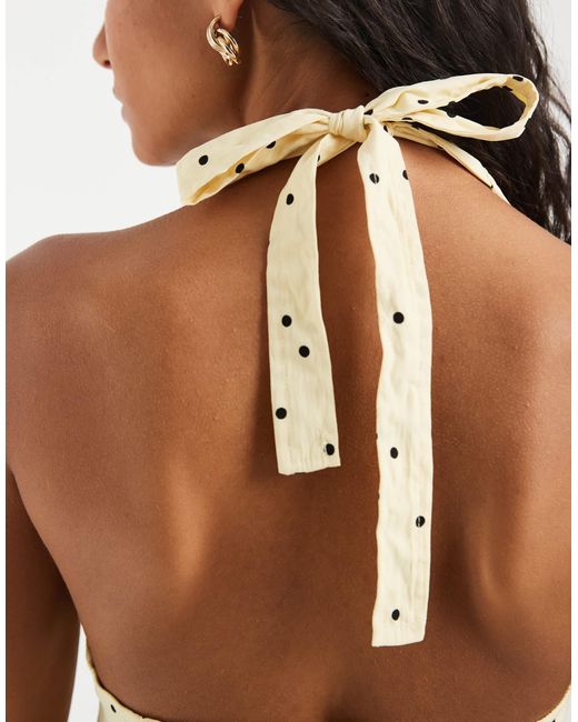 Object White Woven Halter Neck Top