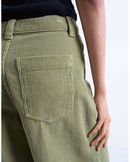 TOPSHOP White Cord High Rise Barrel Leg Trouser