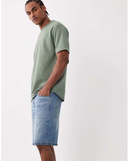 ASOS Green Mid Length Denim Jorts for men