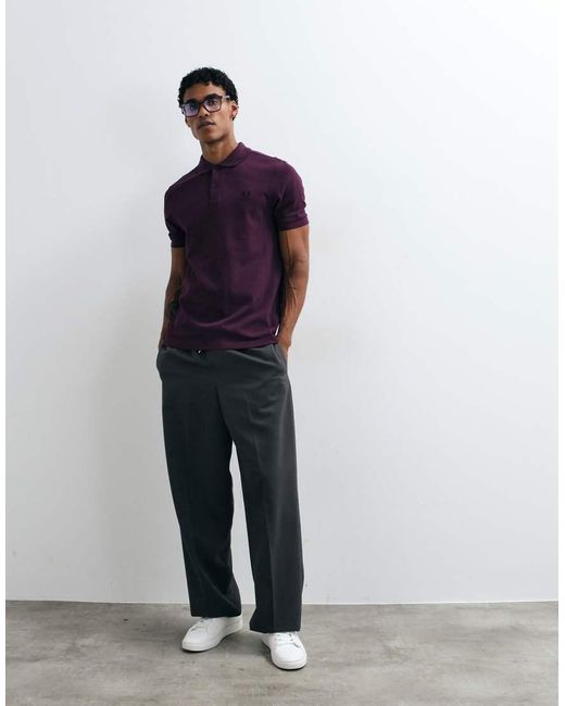 Fred Perry Purple Short Sleeve Polo Shirt for men