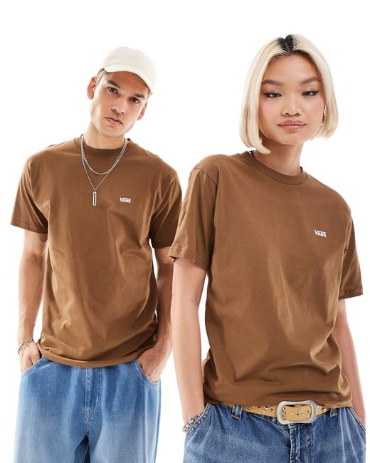 Camiseta marrón con logo en el pectoral izquierdo Vans de color Brown