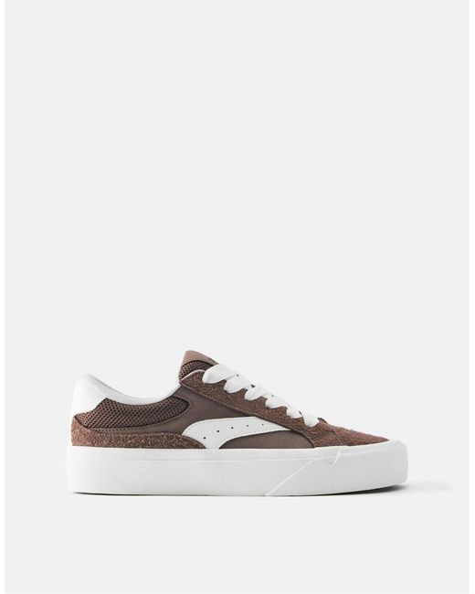 Baskets en cuir Pull&Bear pour homme en coloris White