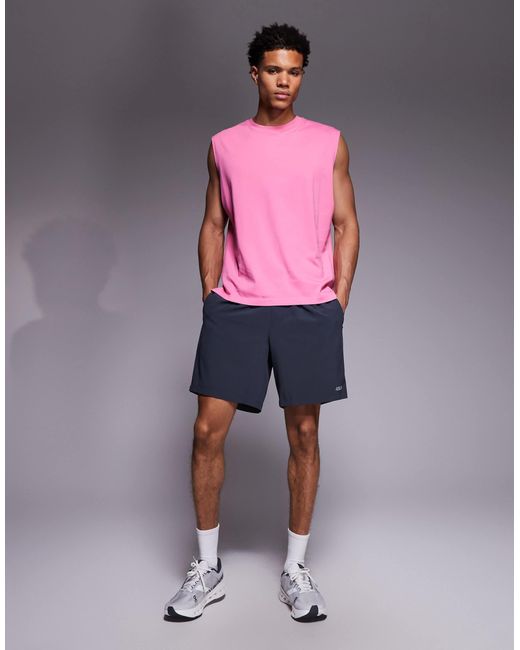 4505 Pink Icon Oversized Cotton Pump Training Tank With Quick Dry Finish for men