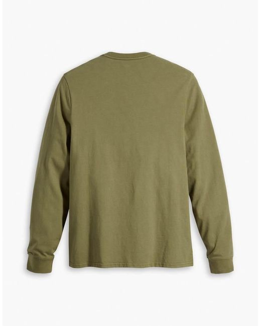 Levi's T-Shirt Met Lange Mouwen En Klein Vleermuislogo in het Green voor heren