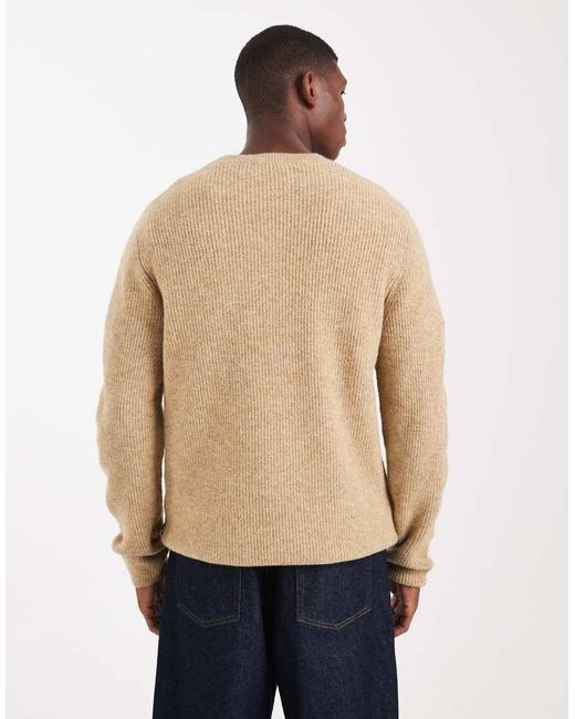 Jack & Jones Natural Premium Ribbed Fluffy Jumper for men