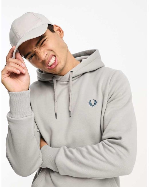 Grey fred perry hoodie hotsell