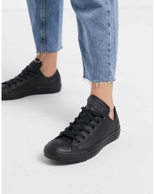 Converse Blue Chuck Taylor All Star Ox Leather Monochrome Sneakers