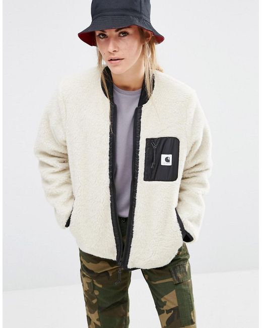 Carhartt WIP Fleece Janet Liner Jacket With Contrast Zips in Natural | Lyst