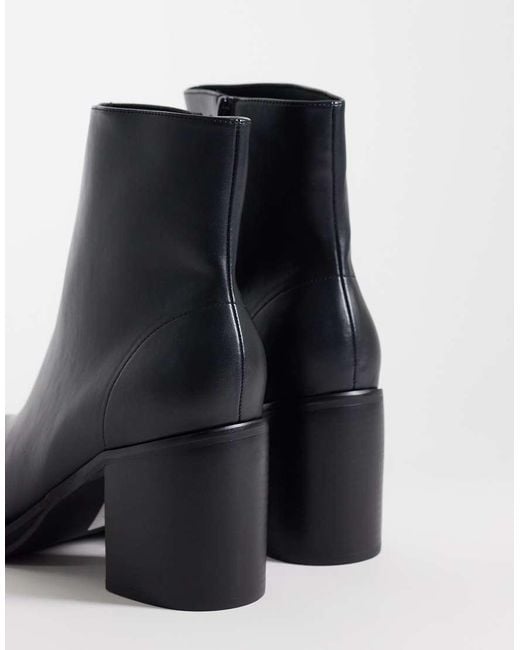 ASOS Blue Heeled Chelsea Boots With Angled Toe for men