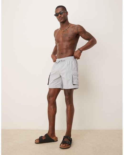 Nike White Nike 7 Inch Volley Multi Pocket Swim Shorts for men