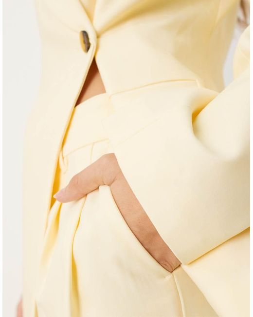 ASOS Elegante Pantalon Met Rechte Pijpen En Hoge Taille in het Natural