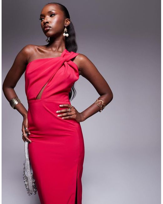 open lace back dress Red Bodycon Dress Maxi Ruffle Slit Chiffon