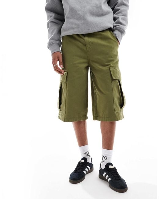 Short cargo long - kaki ASOS pour homme en coloris Green