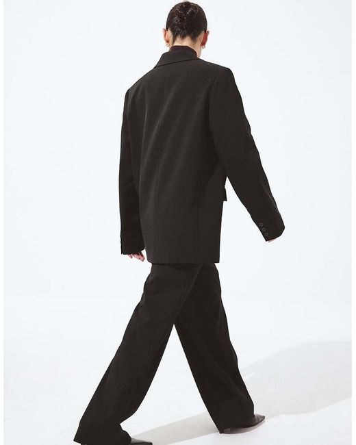 NA-KD Black Low Waist Suit Trouser
