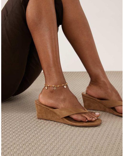 ASOS White Cord Anklet With Fish Charms