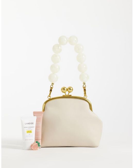 ASOS Natural Resin Ball Handle Frame Clutch Bag