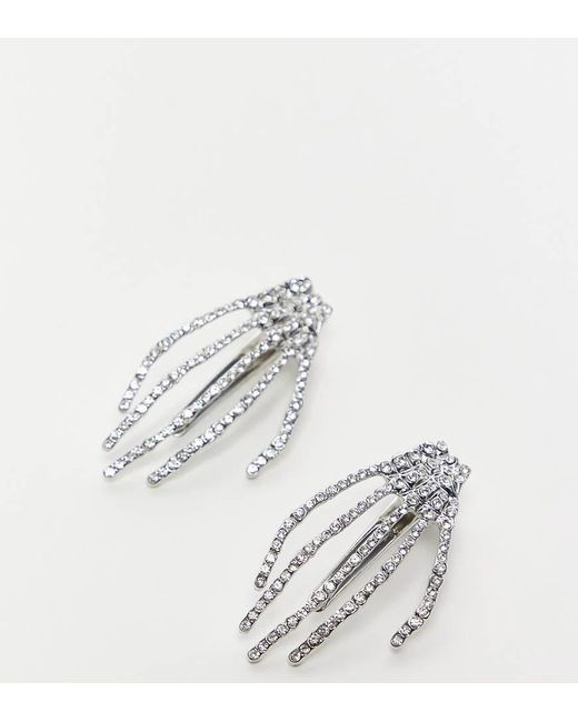 Pieces White Exclusive Halloween 2 Pack Skeleton Hand Hair Clips
