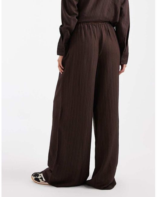 Wednesday's Girl Black Striped Wide Leg Trousers
