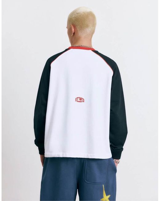 Pull&Bear Blue Varsity Round Neck Sweatshirt for men
