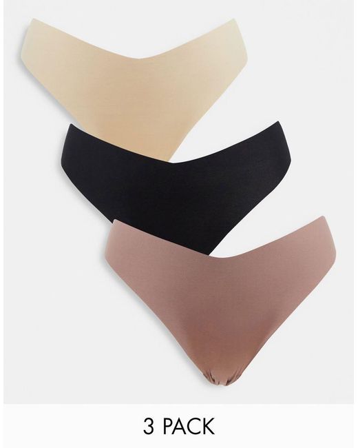 Pack De 3 Tangas De Varios Colores Invisibles De Pernera Alta De Lindex de color White