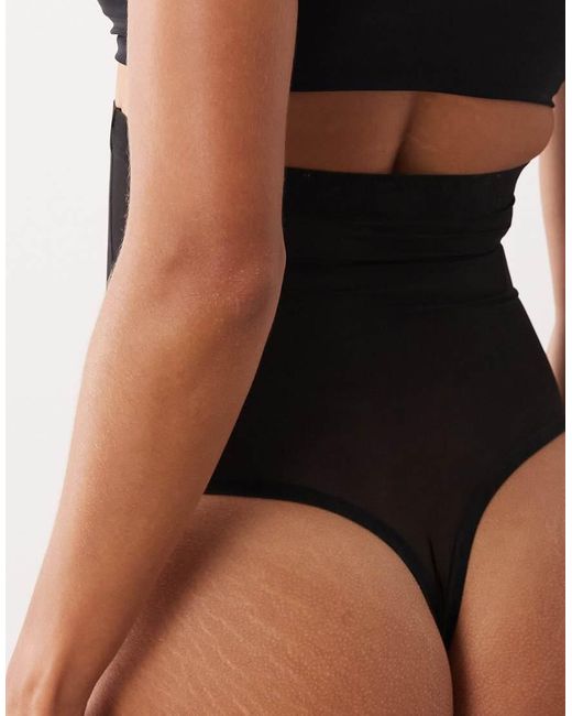 Calvin Klein Black Shapewear Mesh High Waisted Lingerie Thong