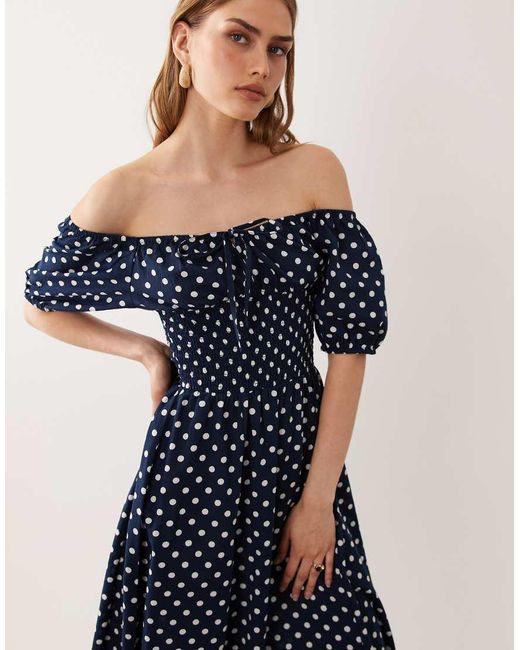 esmé studios Blue Esmee Tie Front Puff Sleeve Maxi Beach Dress