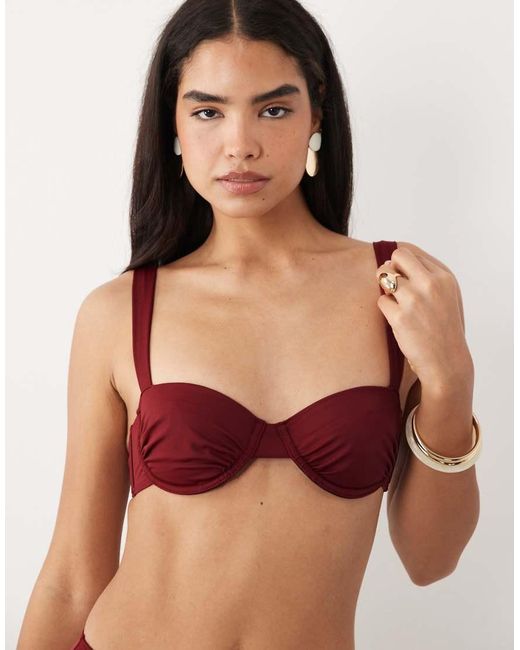 ASOS Red Martina Balcony Underwire Bikini Top