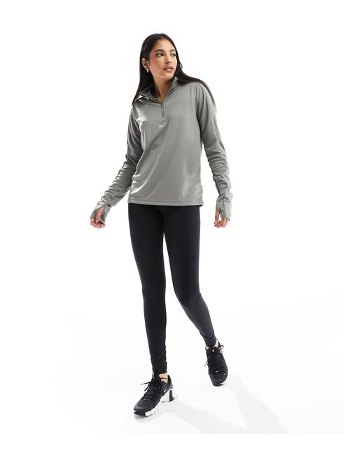 Nike Gray Pacer Dri-fit Gel Swoosh Half Zip Top