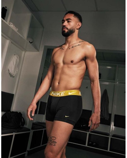 Nike Black Essential Microfibre 3 Pack Boxer Briefs for men